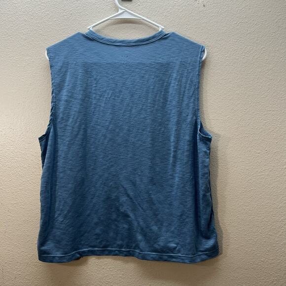 Title Nine Tank Top Womens Sz L Blue Boxy Muscle Sleeveless Performance Gym - Picture 5 of 5